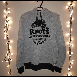 grey and black charcoal hoodie